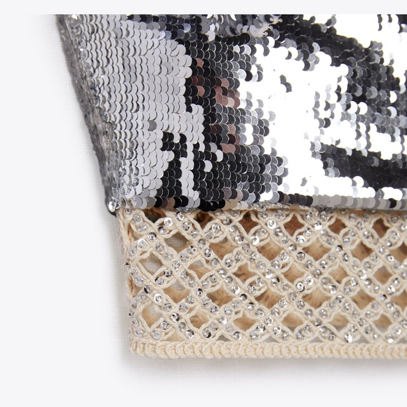 ZARA MIXED SEQUIN TOP - Picture 5 of 5